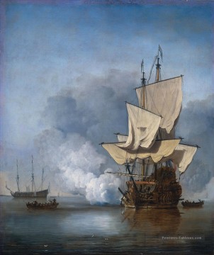 Navire de guerre a tiré le 1600 Peinture à l'huile